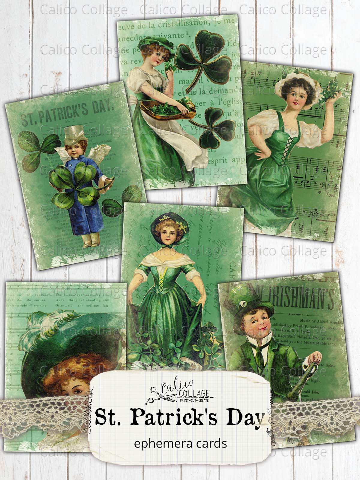 St. Patricks Day Ephemera Cards