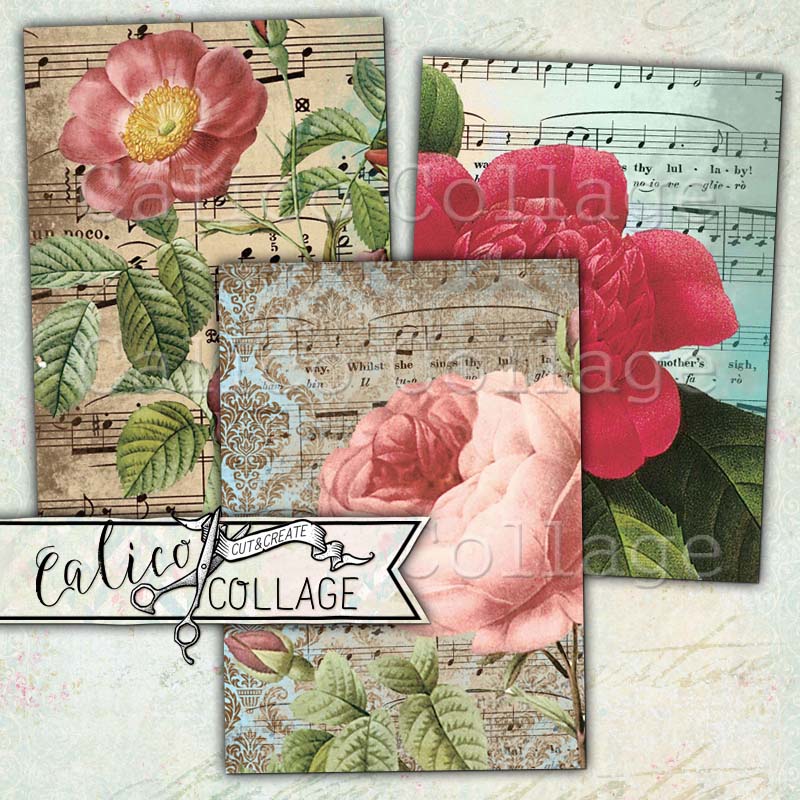 Vintage Roses Journaling Cards