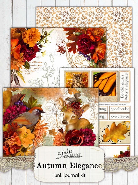 Autumn Junk Journal Printable, Junk Journal Kit