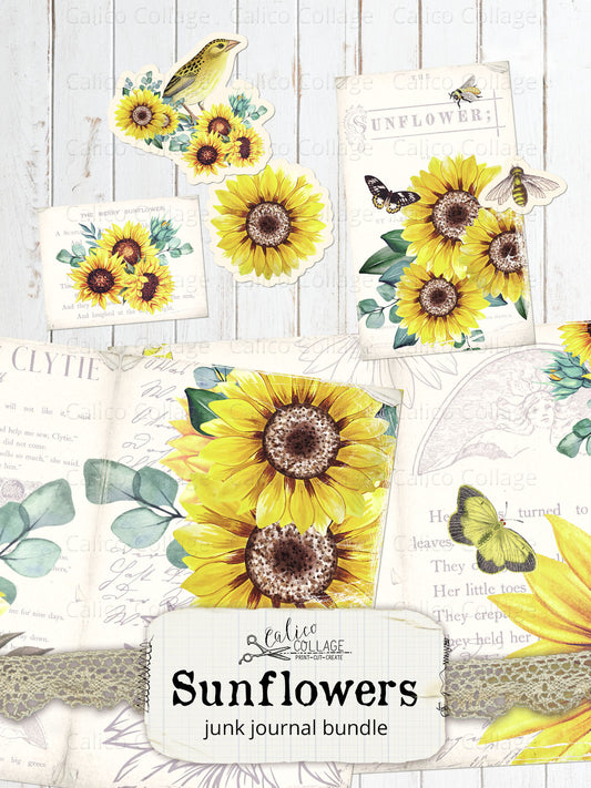 Sunflower Junk Journal Kit Bundle