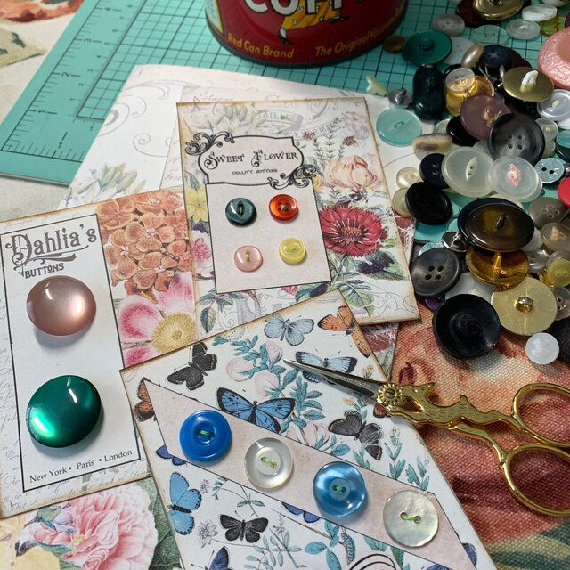 Junk Journal Button Cards, Wildflowers