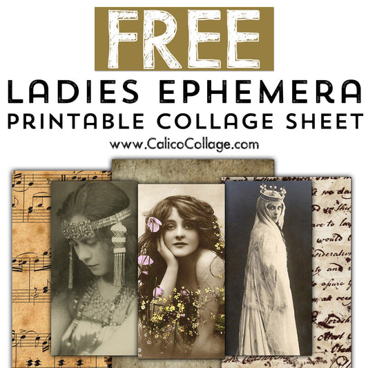 Free Ladies Ephemera Printable Collage Sheet