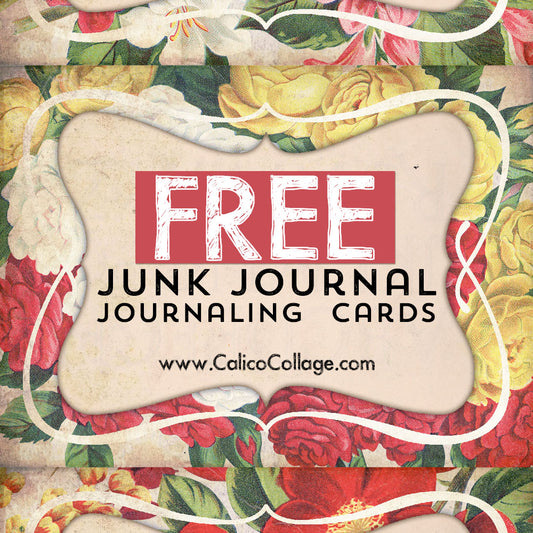 Free Flower Junk Journal Journaling Cards