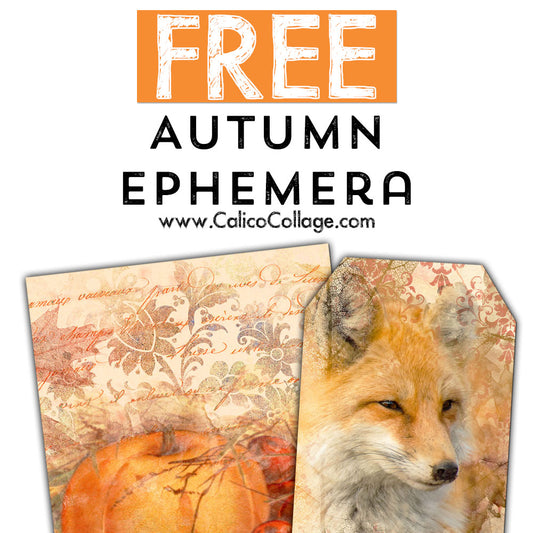 Free Autumn Ephemera Cards