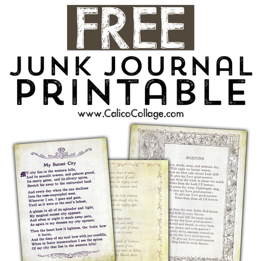 Vintage Poetry Junk Journal Printable