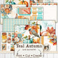 Teal Autumn Junk Journal Kit, Fall Junk Journal