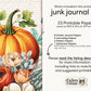 Teal Autumn Junk Journal Kit, Fall Junk Journal