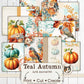 Teal Autumn Junk Journal Kit, Fall Junk Journal