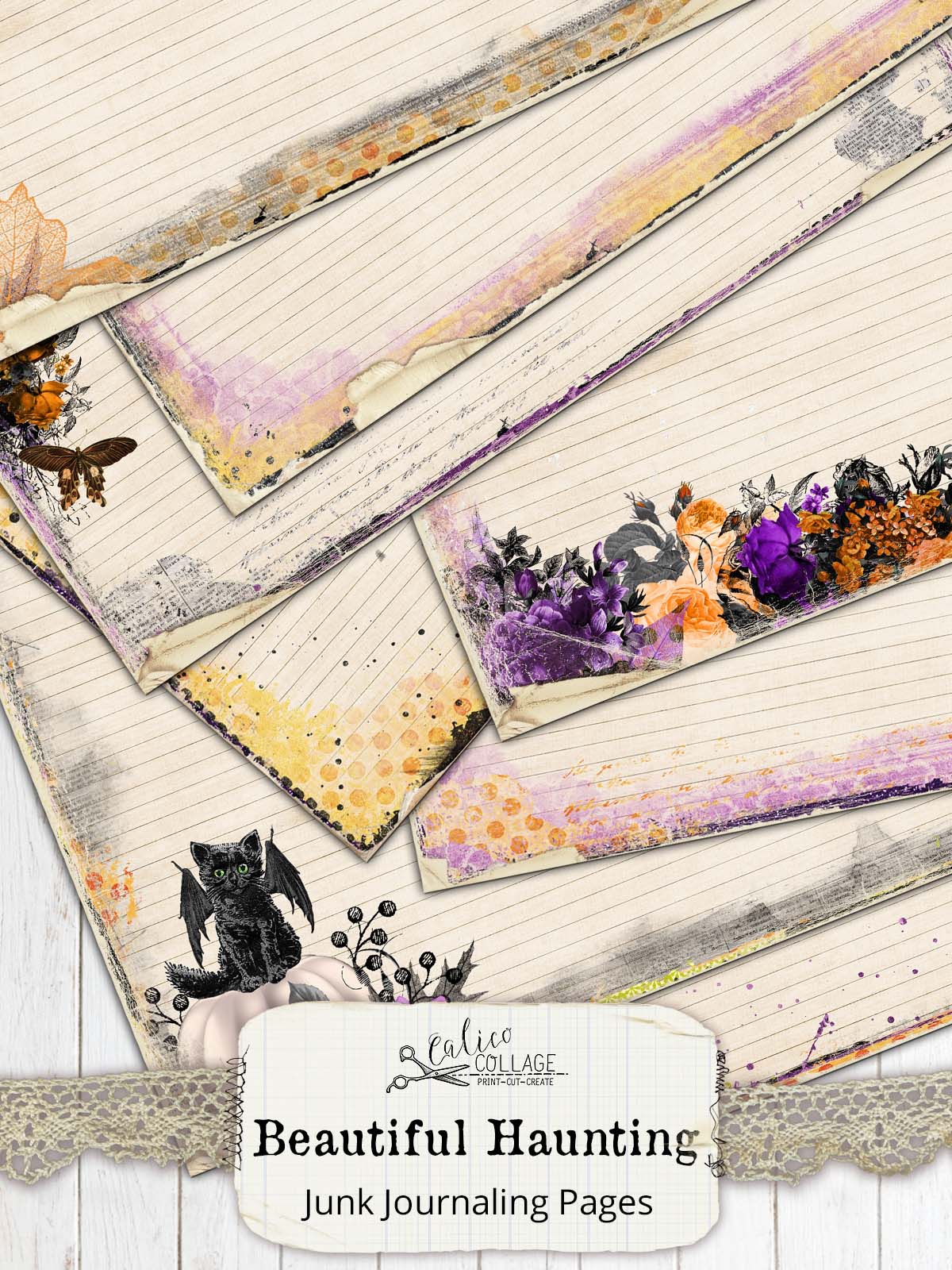 Printable Halloween Papers for Junk Journals