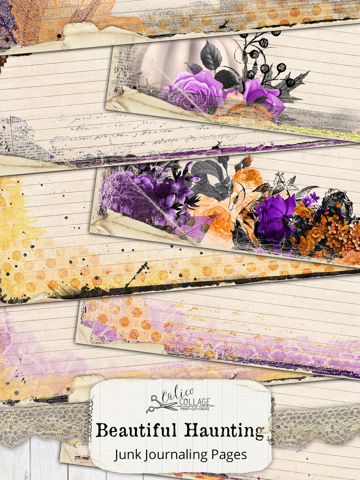 Printable Halloween Papers for Junk Journals