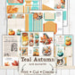 Teal Autumn Junk Journal Kit, Fall Junk Journal