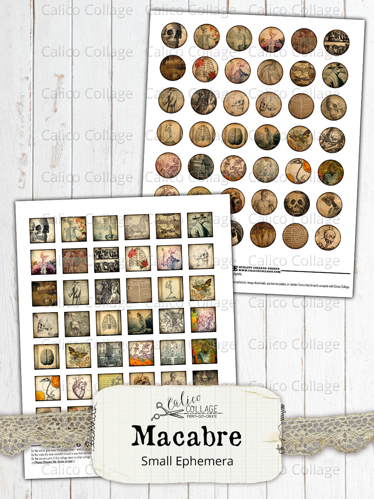 Printable Macabre Ephemera Pack Junk Journal Kit, Vintage Gothic