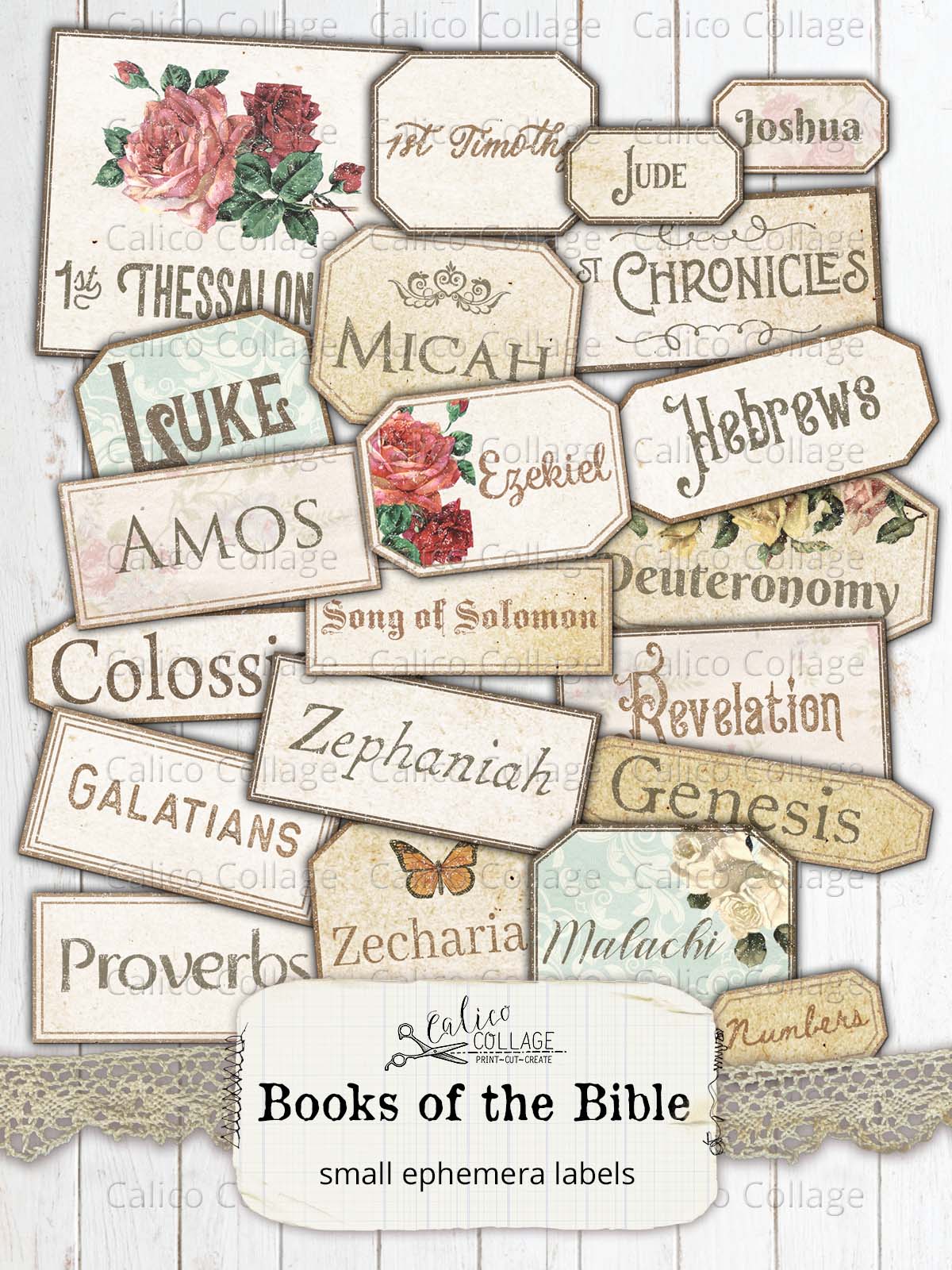 Books of the Bible Junk Journal Printable, Bible Journaling