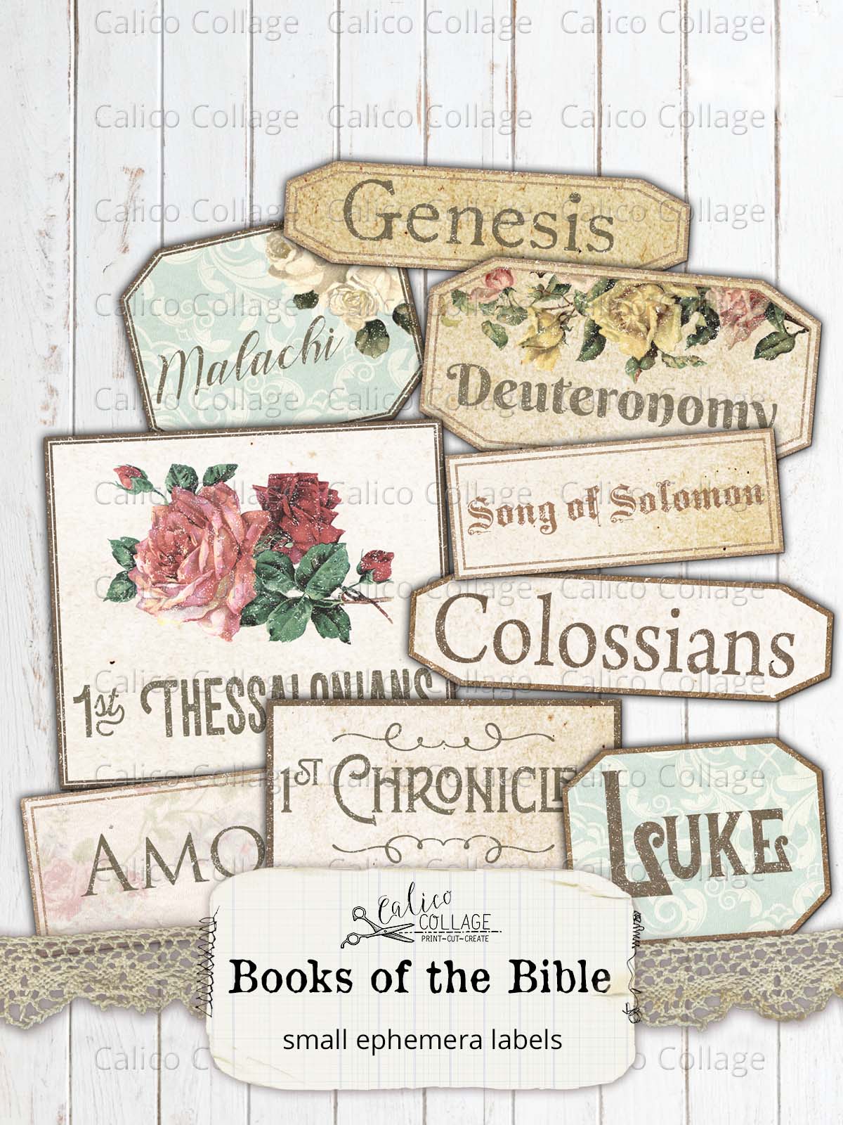 Books of the Bible Junk Journal Printable, Bible Journaling