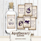 Apothecary Labels, Printable Halloween Ephemera