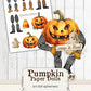 Pumpkin Paper Dolls Halloween Ephemera, Mixed Media Art Dolls