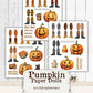 Pumpkin Paper Dolls Halloween Ephemera, Mixed Media Art Dolls