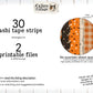 Halloween Washi Tape, Printable Washi Strips, Junk Journal Printable