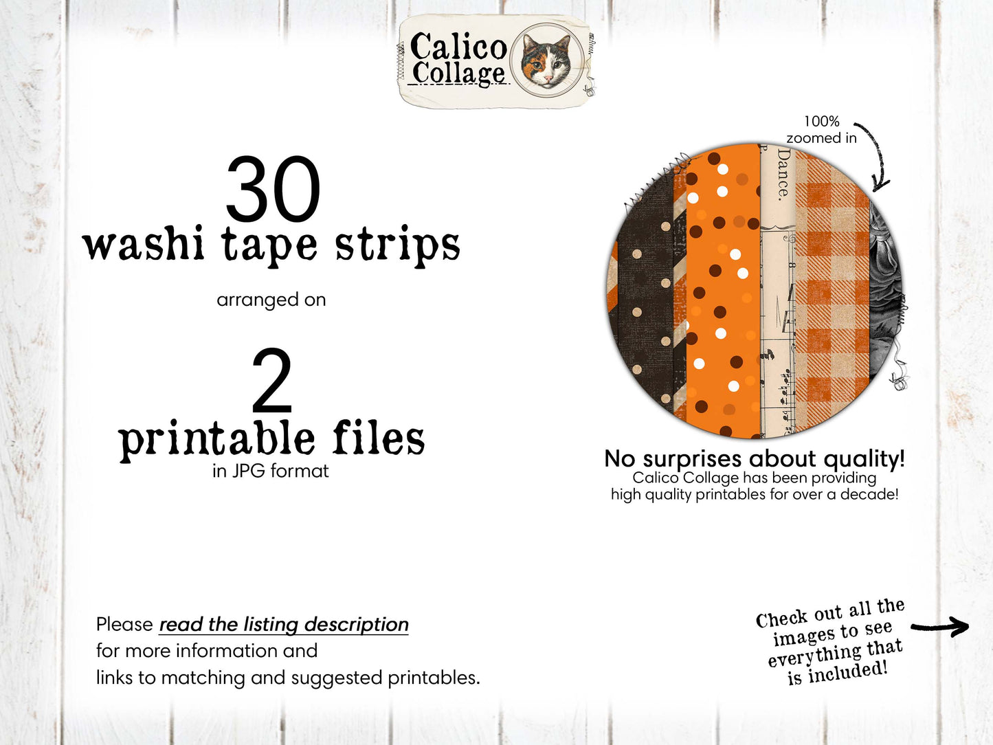 Halloween Washi Tape, Printable Washi Strips, Junk Journal Printable