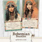 Boho Women Ephemera Junk Journal Printable, Bohemian Ephemera Cards