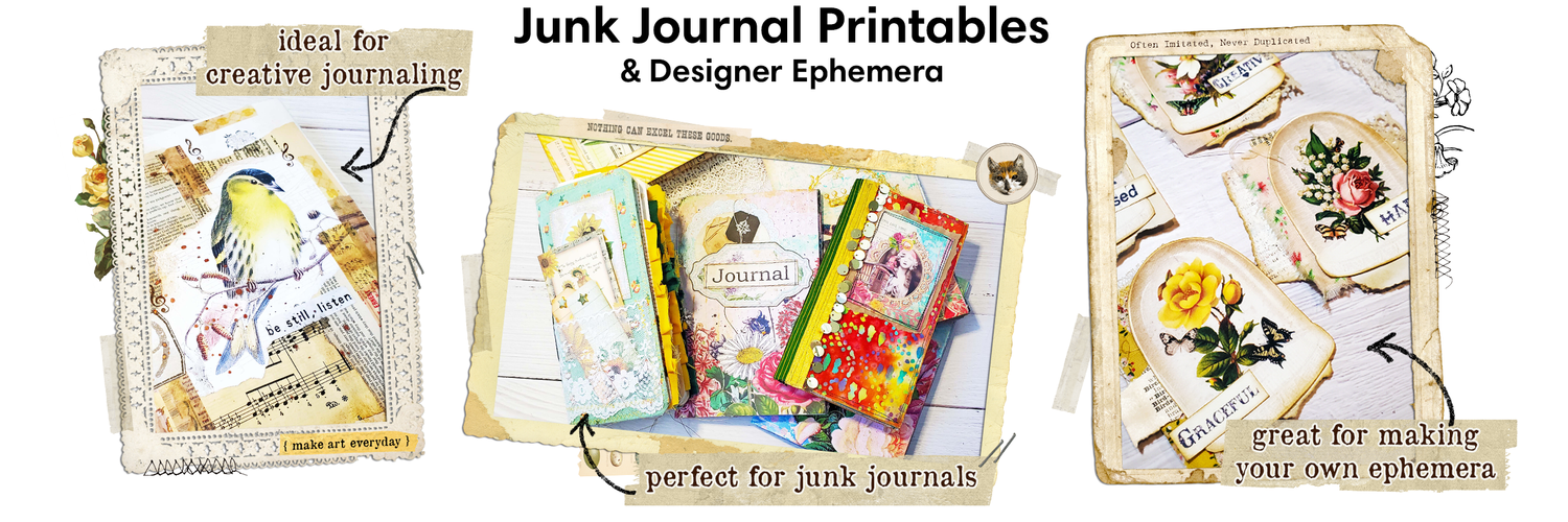 Junk Journal Printables and Designer Ephemera