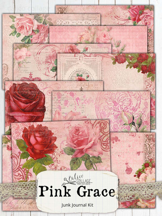 Pink Grace Printable Junk Journal Kit