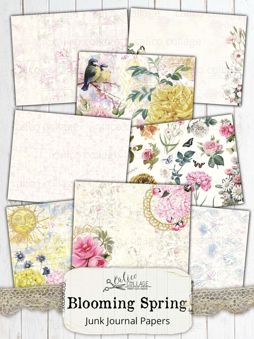 Blooming Spring Junk Journaling Papers – CalicoCollage