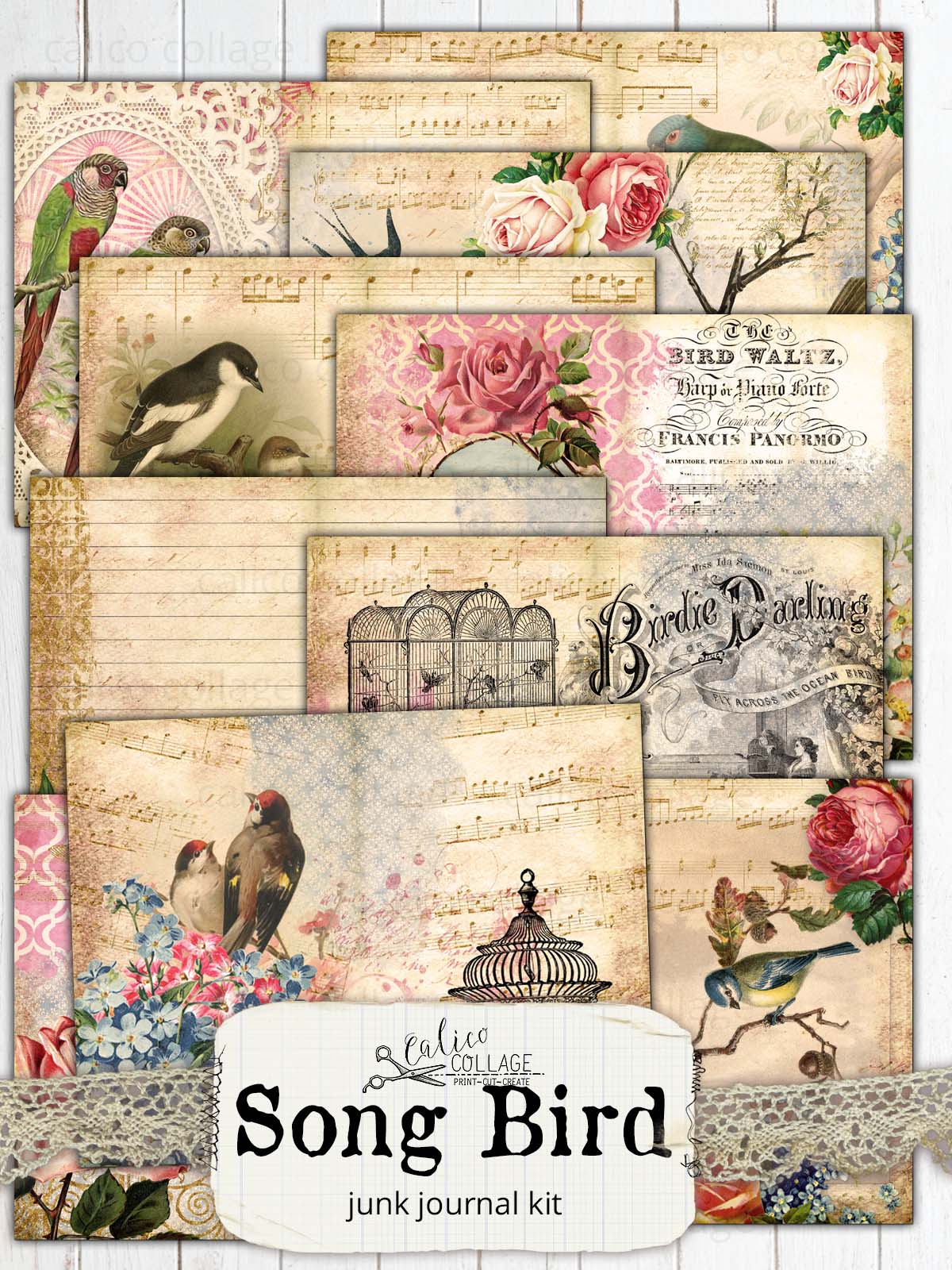 Song Bird Printable Junk Journal Kit