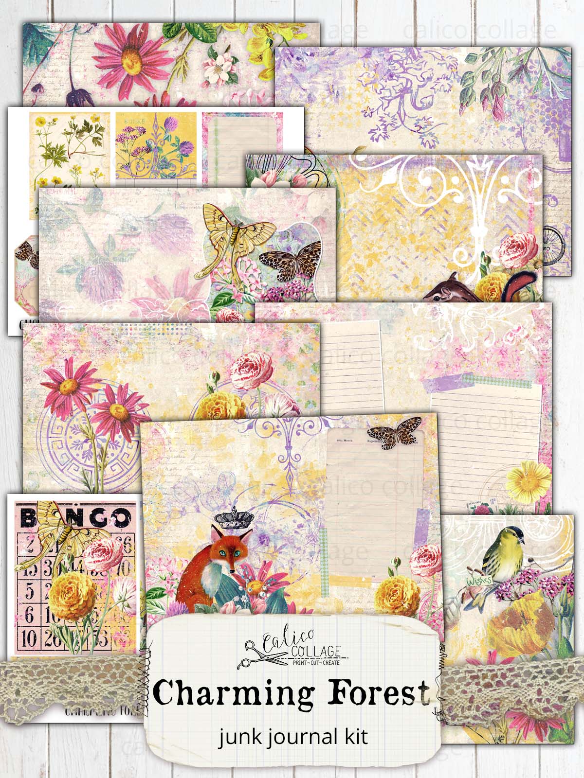 Charming Forest Pritnable Journal Kit