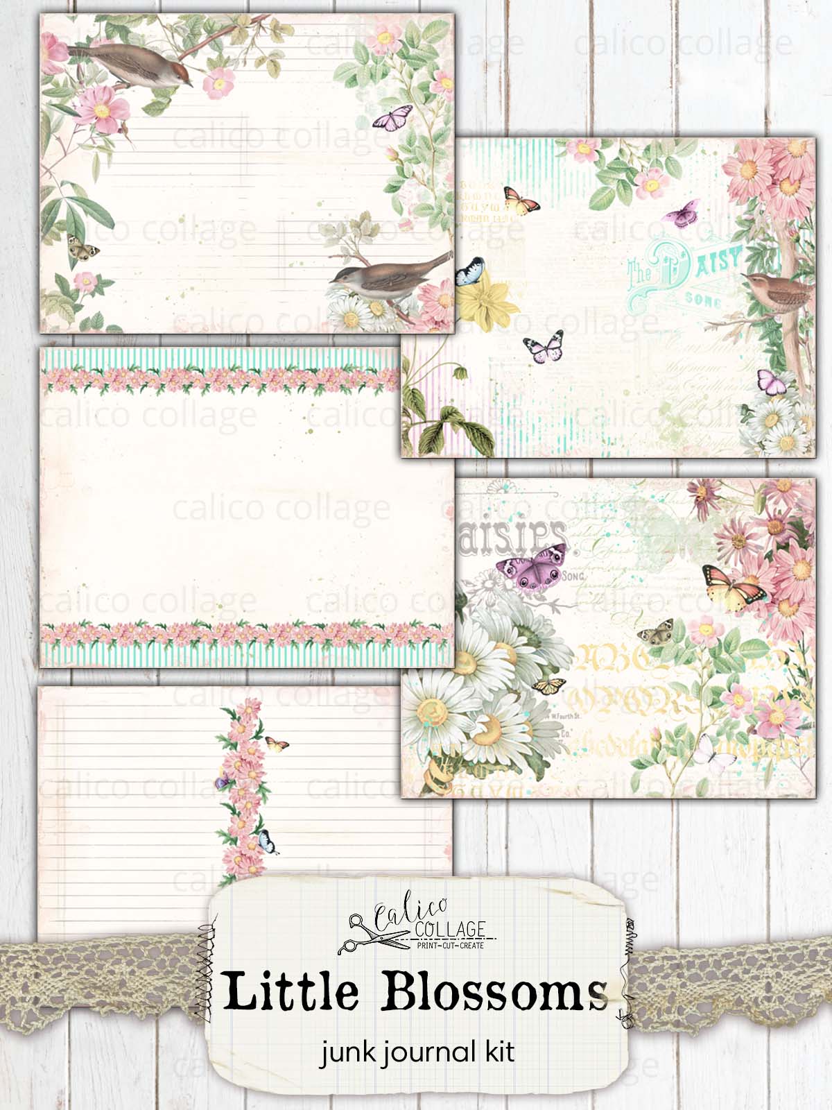 Little Blossoms Junk Journal Kit, Junk Journal Printables