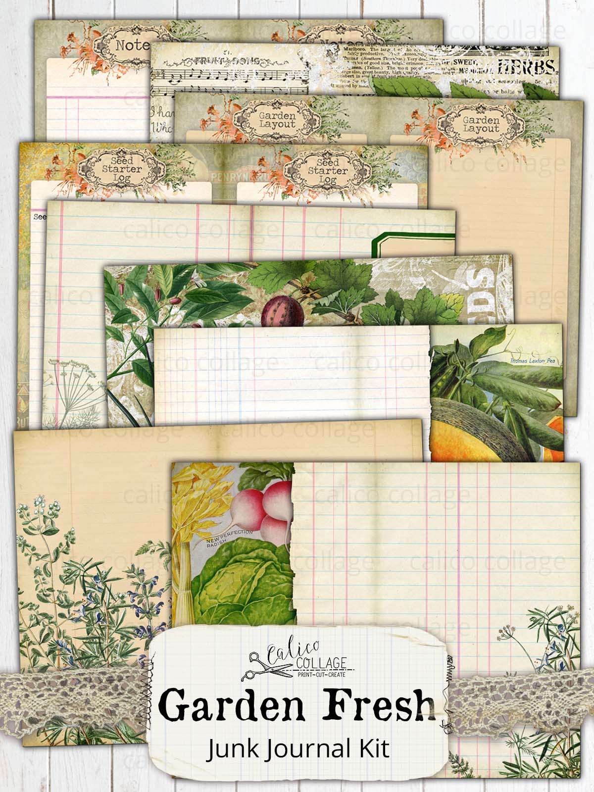 Garden Fresh Printable Junk Journal Kit