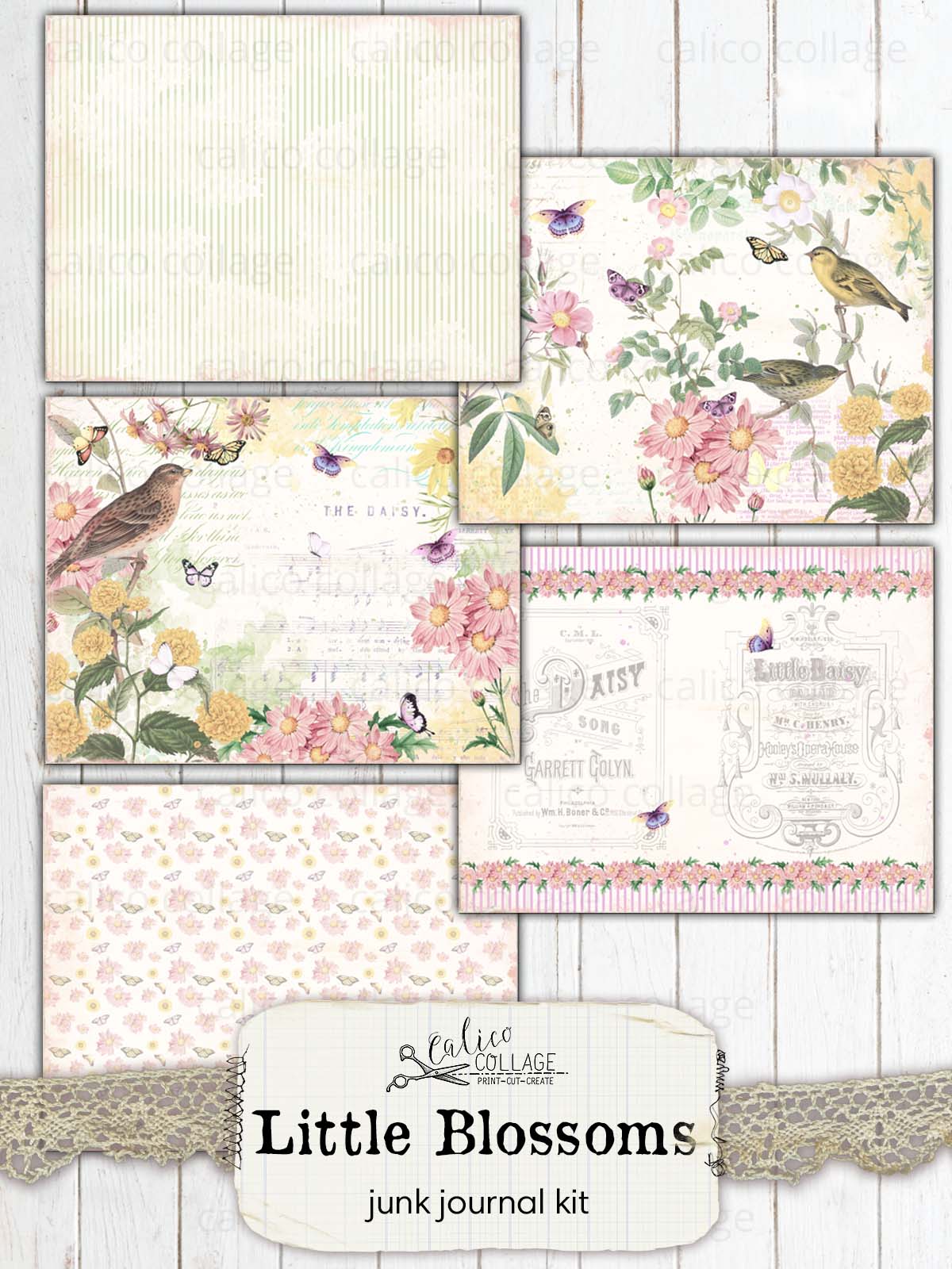 Little Blossoms Junk Journal Kit, Junk Journal Printables