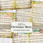 Christmas Sheet Music Printable Junk Journal Papers