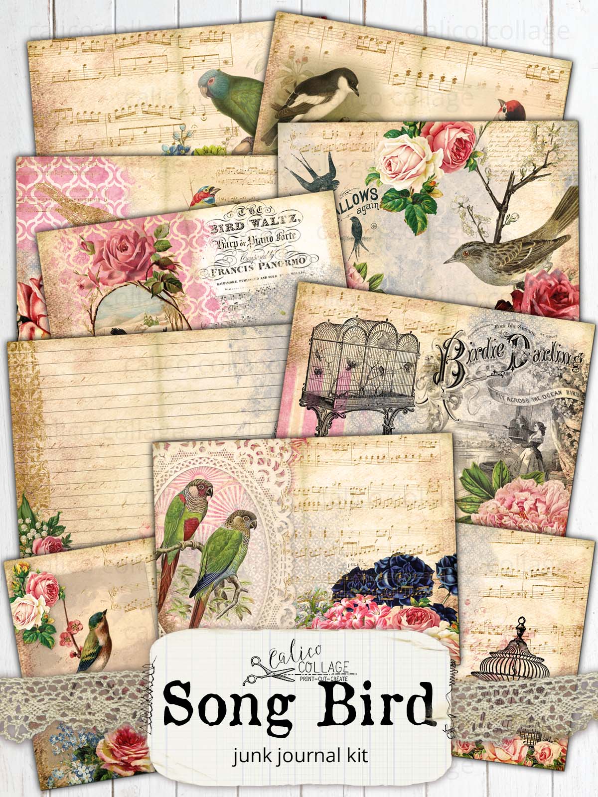 Song Bird Printable Junk Journal Kit