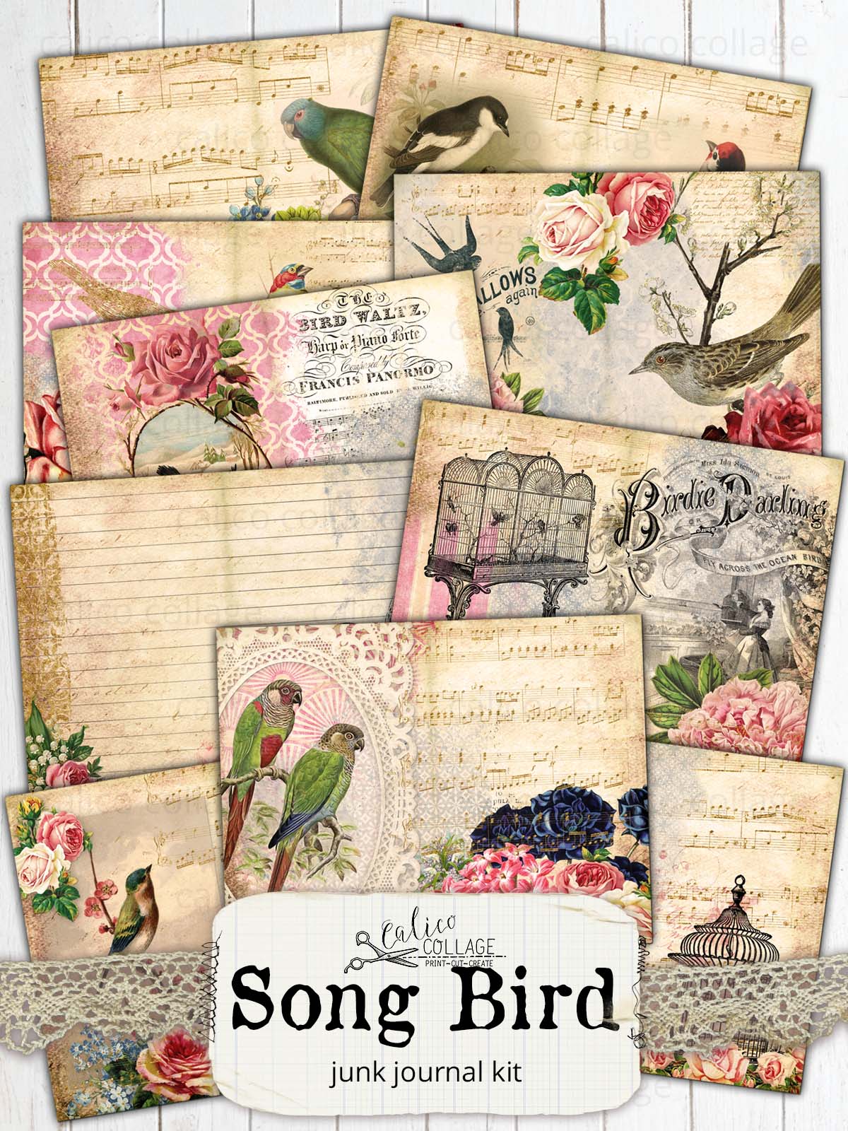 Printable Birds and Butterflies Ephemera, Junk Journal Papers, Instant  Download PDF/JPG – Kelly's Crafty Corner