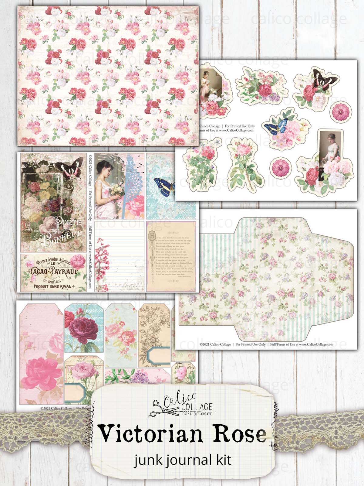 Victorian Rose Junk Journal Kit