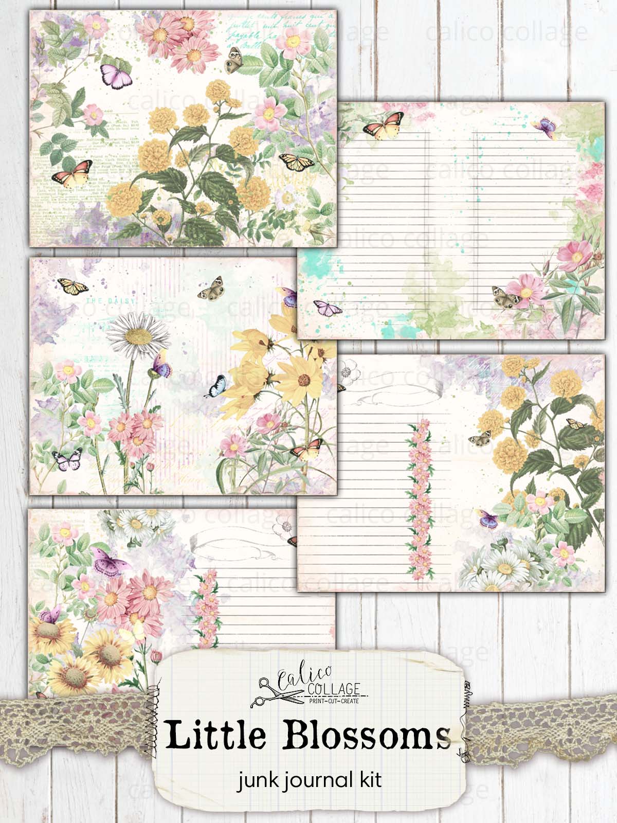 Little Blossoms Junk Journal Kit, Junk Journal Printables