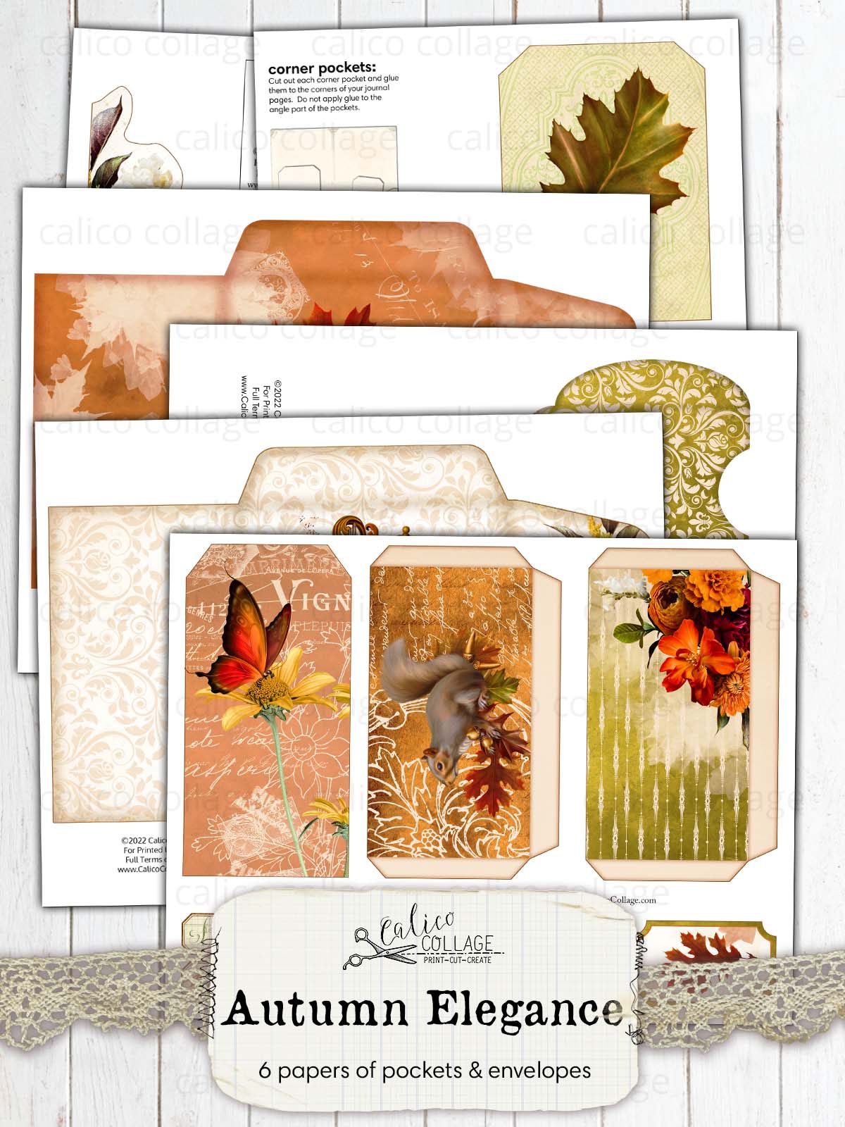 Autumn Junk Journal Printable, Junk Journal Kit