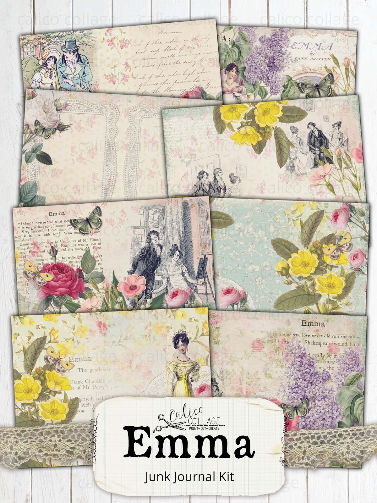 Jane Austen Emma Printable Junk Journal Kit