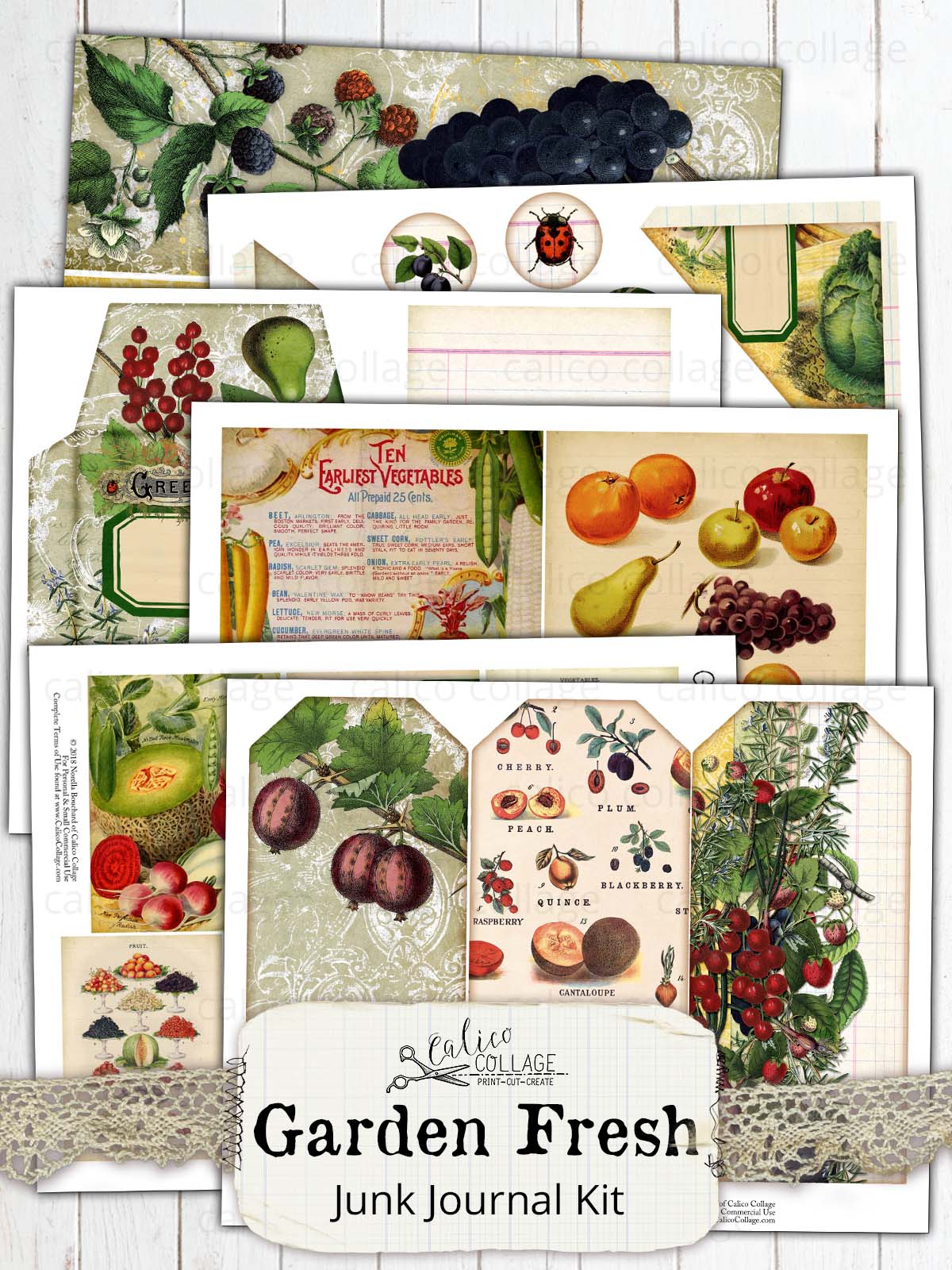 Garden Fresh Printable Junk Journal Kit