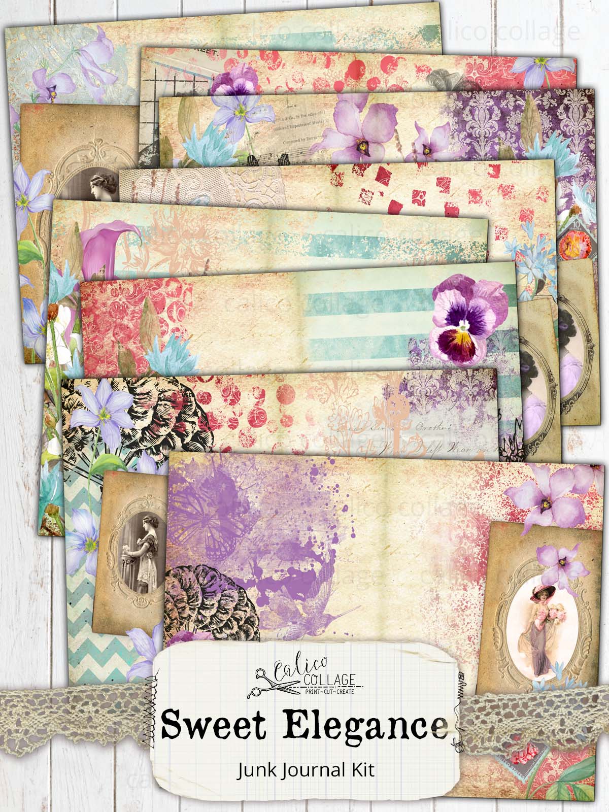 Sweet Elegance Printable Junk Journal Kit