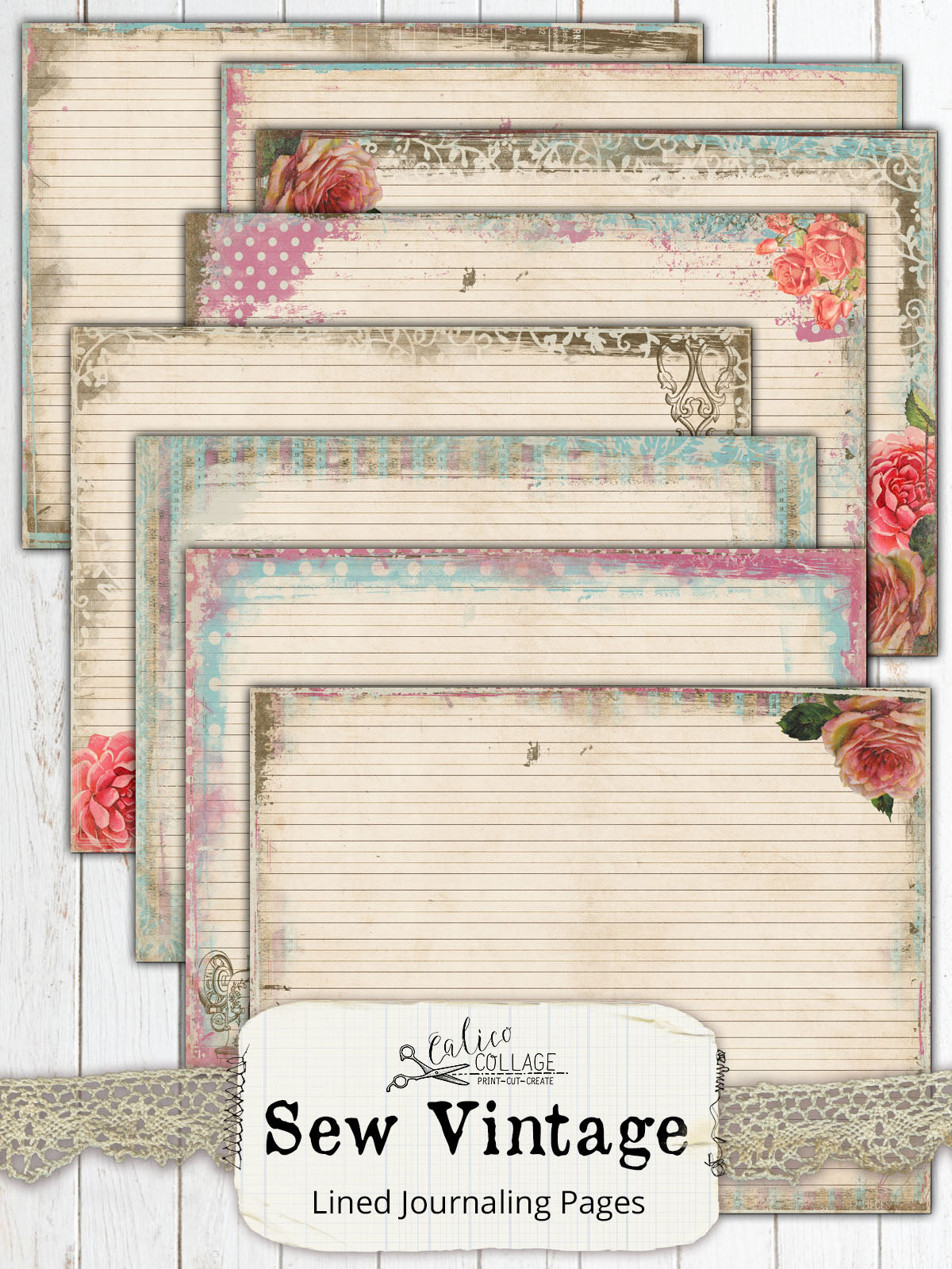 Book Junk Journal Papers, Junk Journal Printable – CalicoCollage