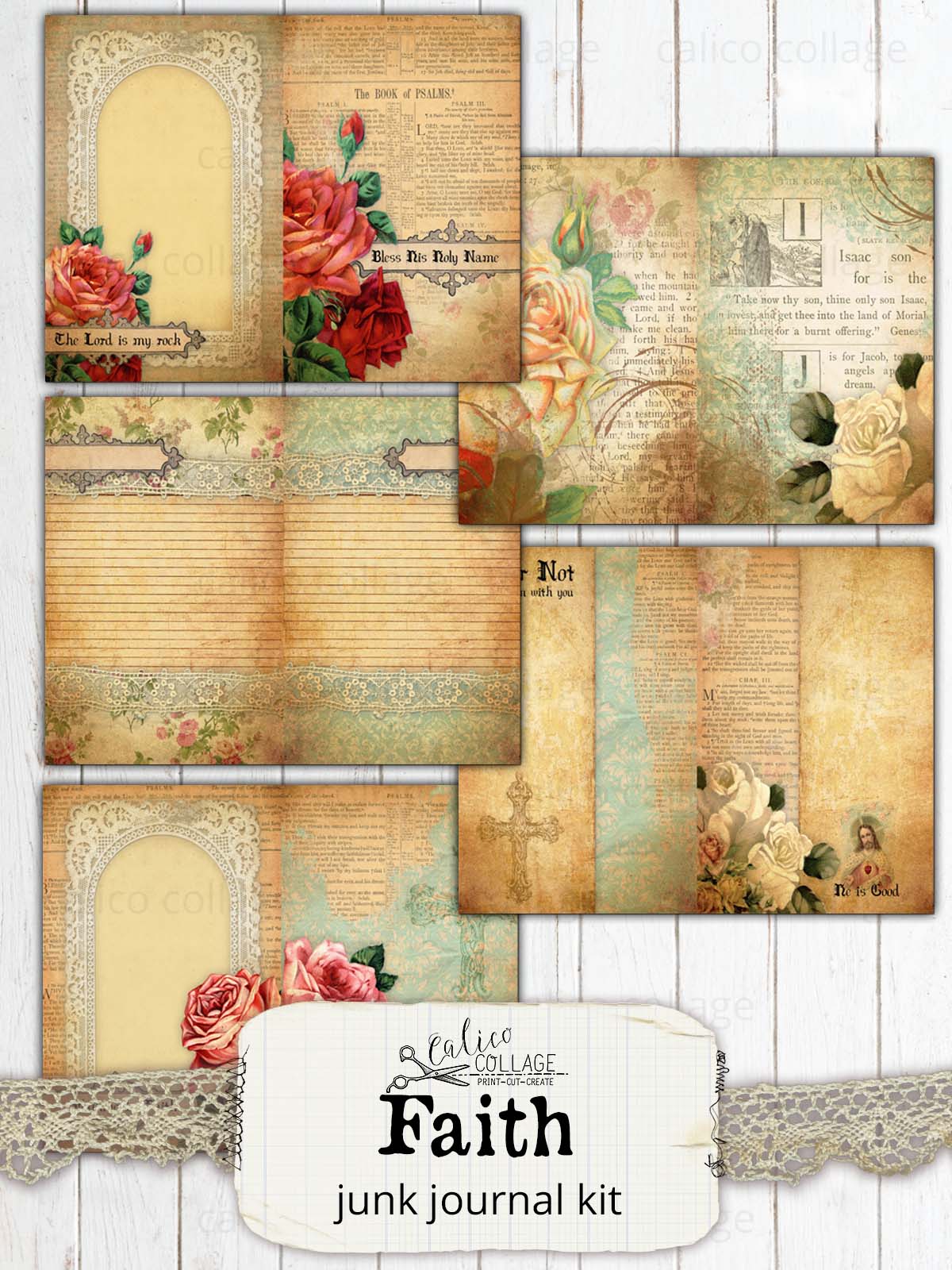 Christian Journal, Christian Printable, Scrapbook, Digital, Printable  Journal, DIY Journal, DIY Scrapbook, Craft Paper, Collage Sheet, 