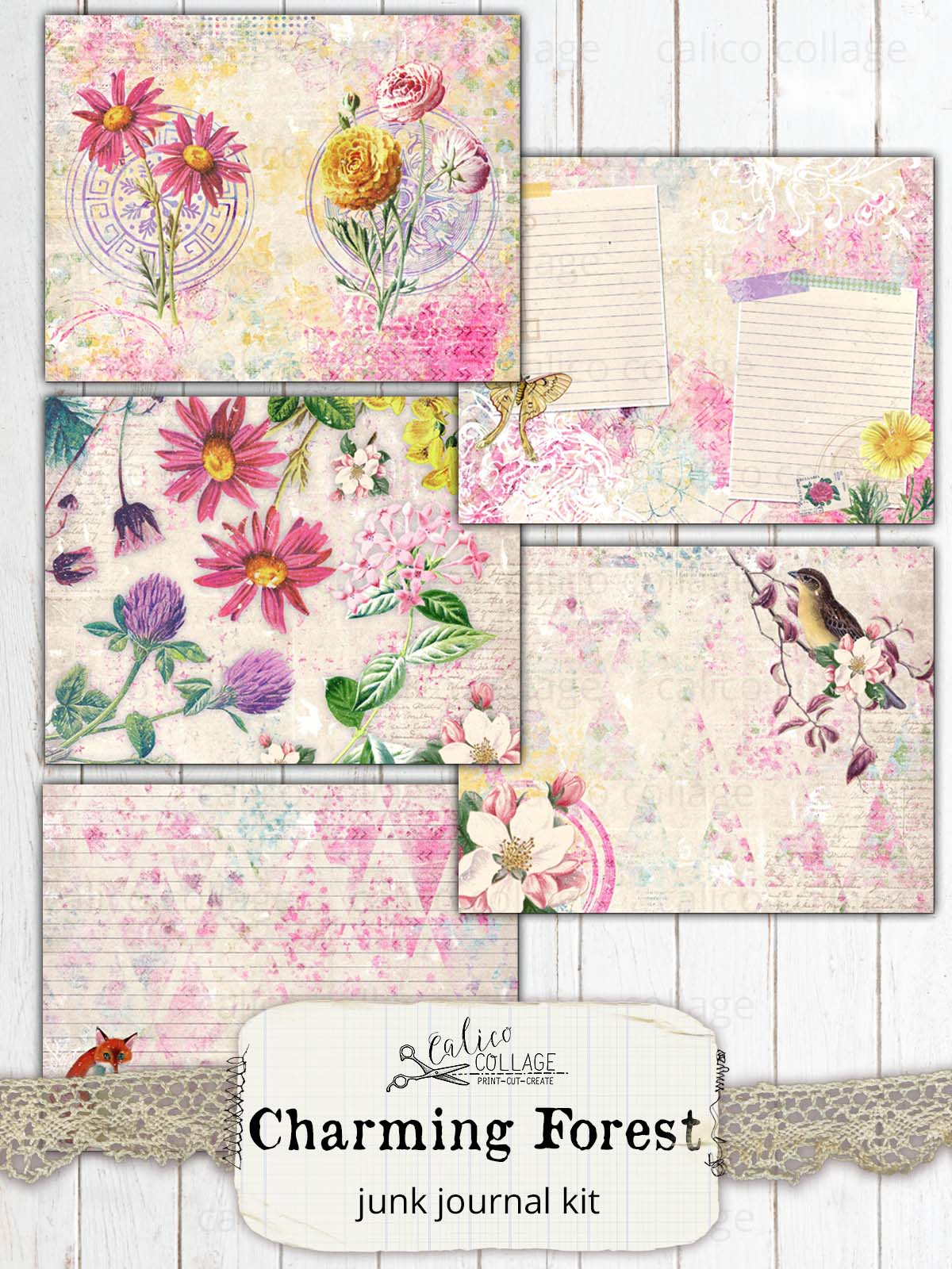 Charming Forest Pritnable Journal Kit