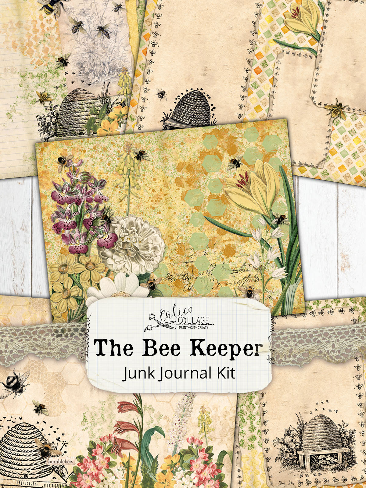 The Bee Keeper Printable Junk Journal Kit