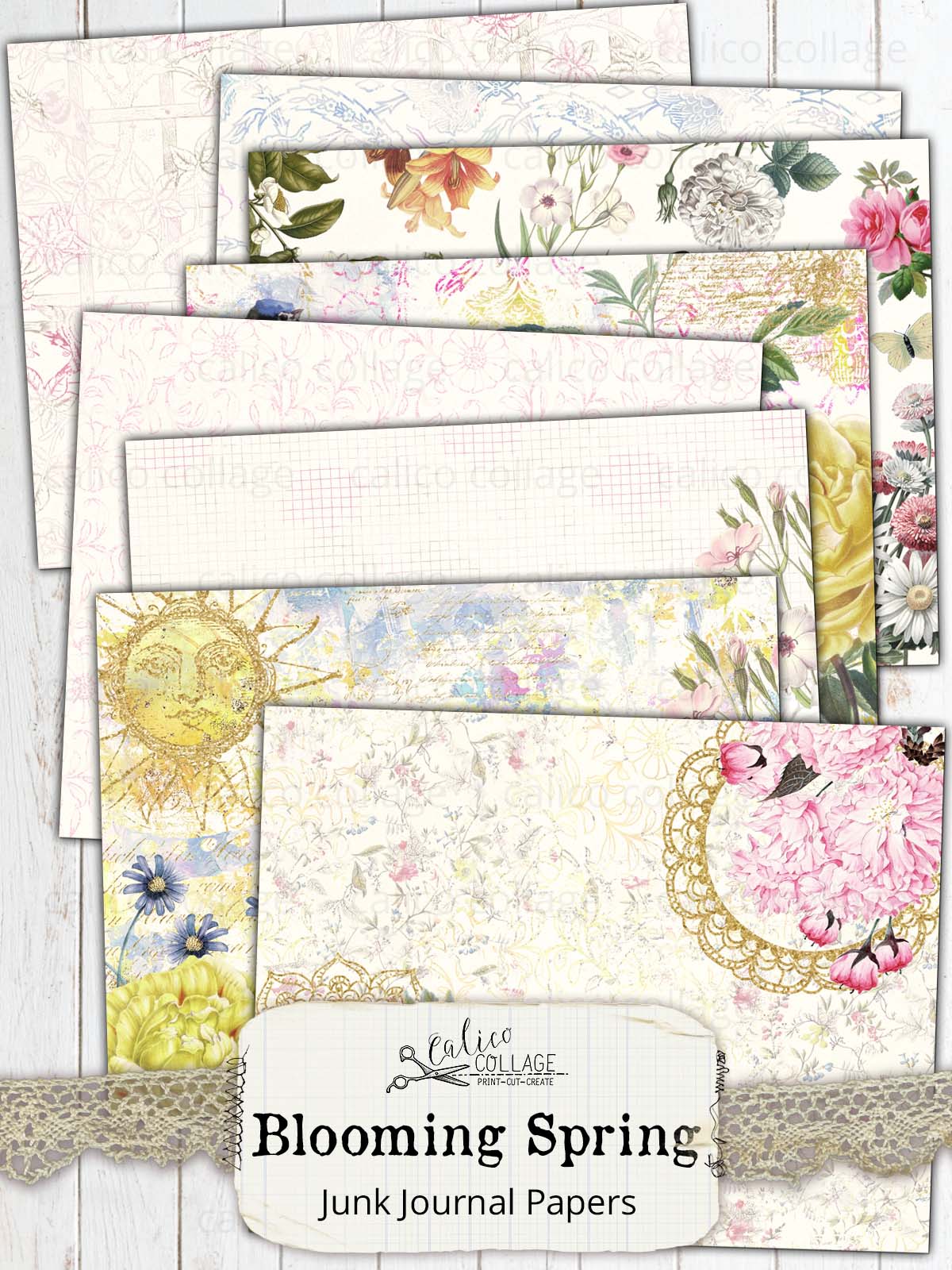 Spring Journaling Blooming Spring Junk Journaling Papers – CalicoCollage