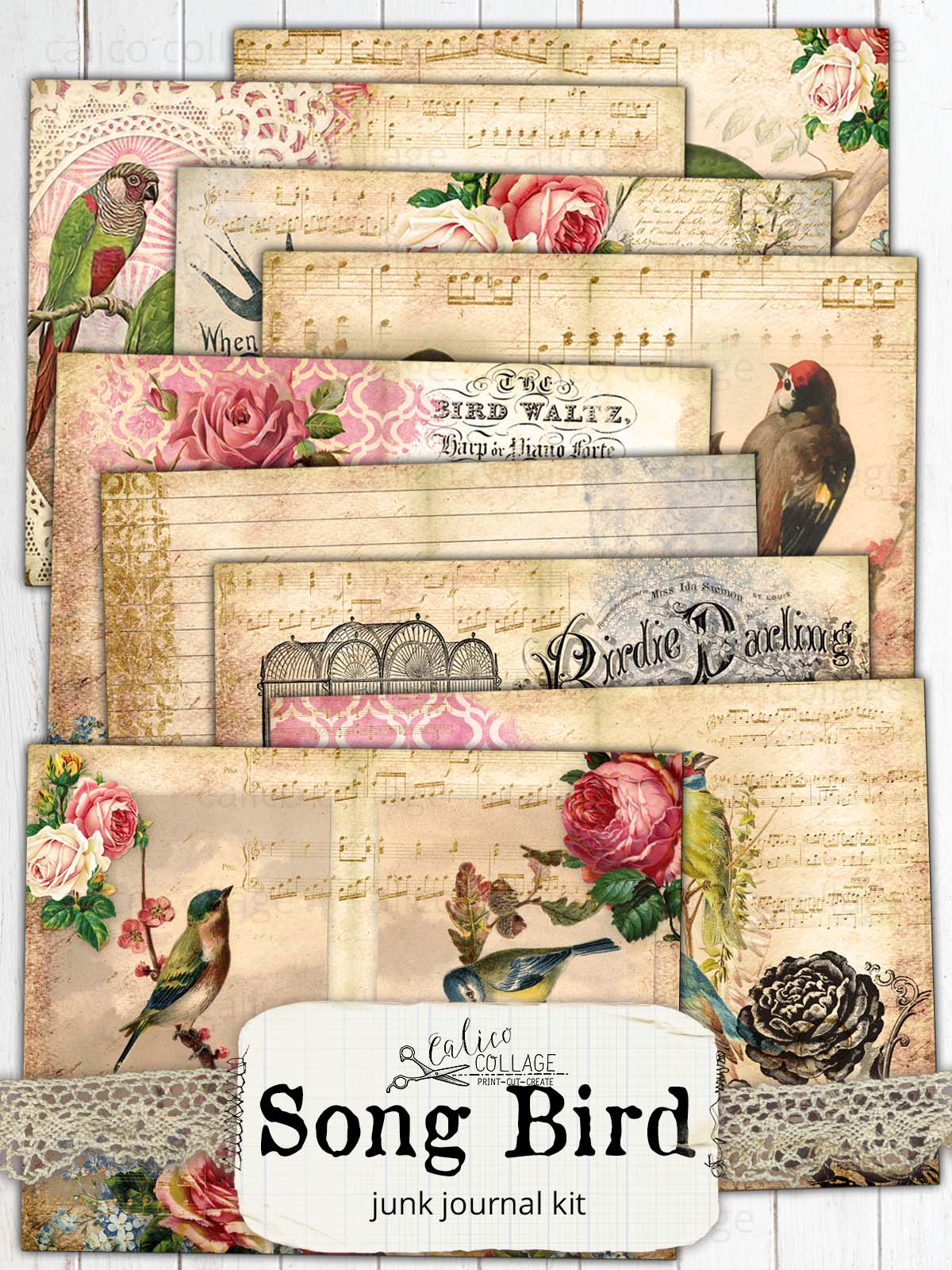 Song Bird Printable Junk Journal Kit