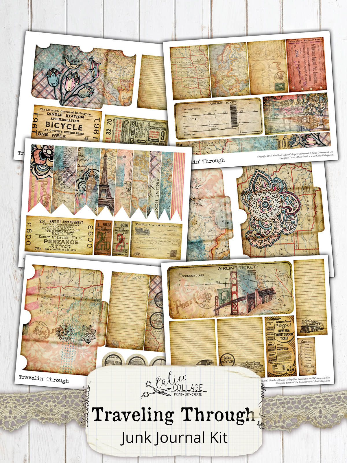 Printable Junk Journal Supplies – CalicoCollage