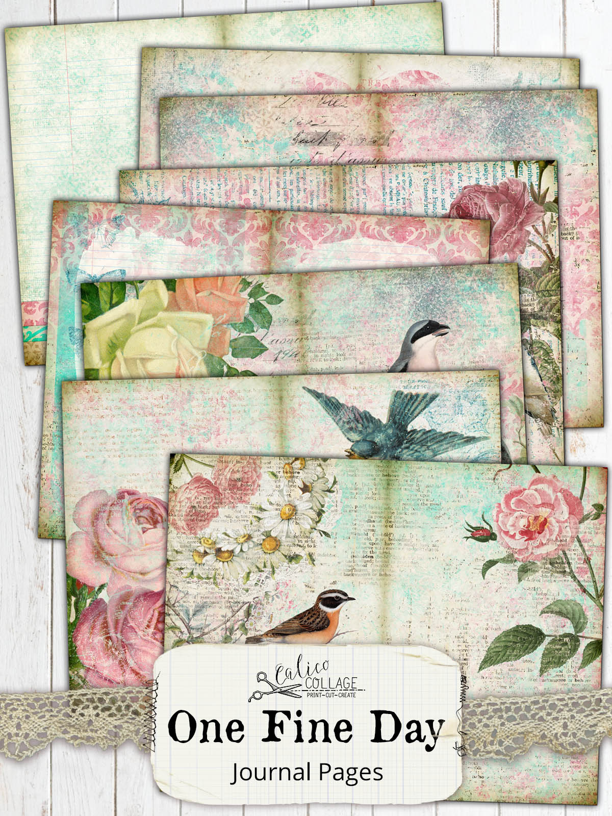 One Fine Day Printable Junk Journal Papers