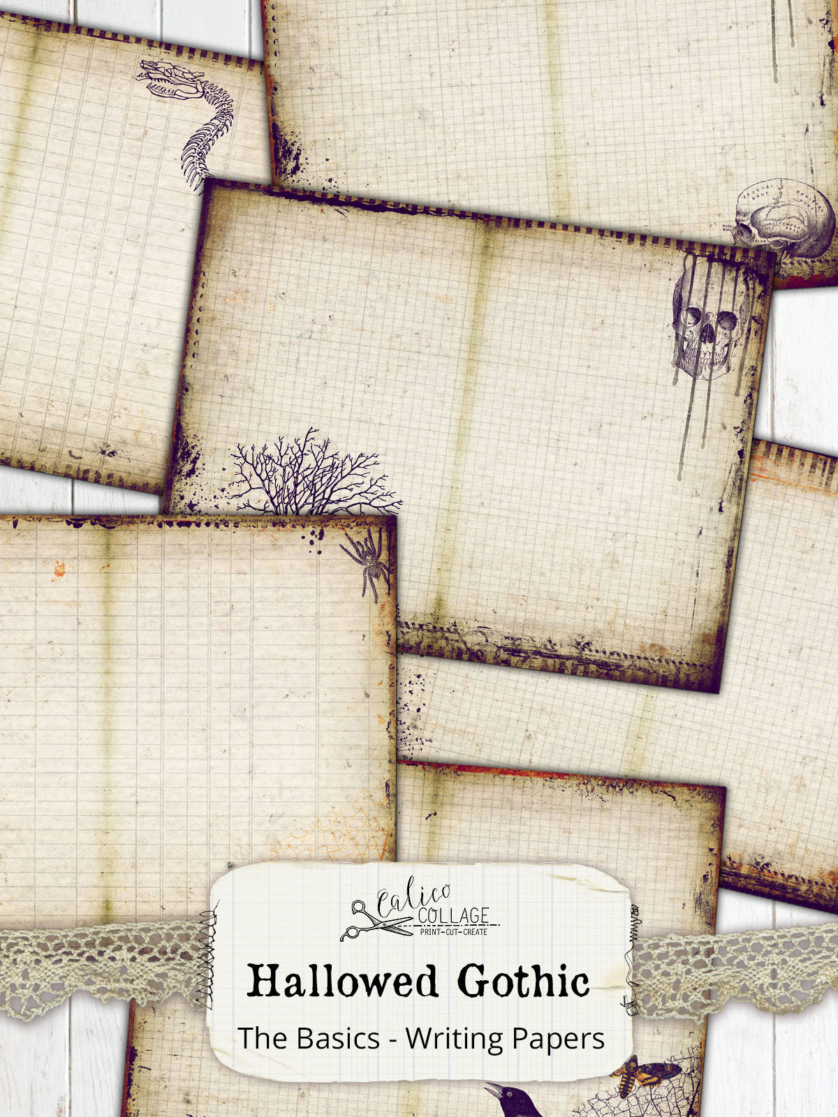Hallowed Gothic Printable Junk Journal Papers